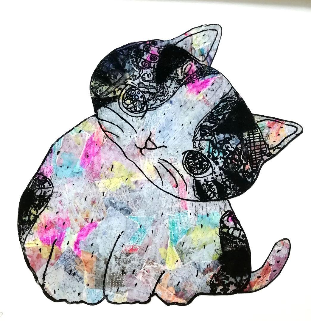 依頼者優先購入作品　title「よりそい猫」