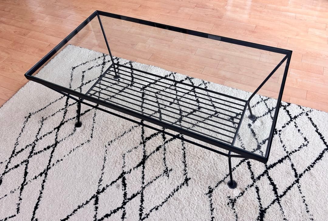 【unico】ウニコ EDDY アイアン×ガラス センターテーブル ローテーブル