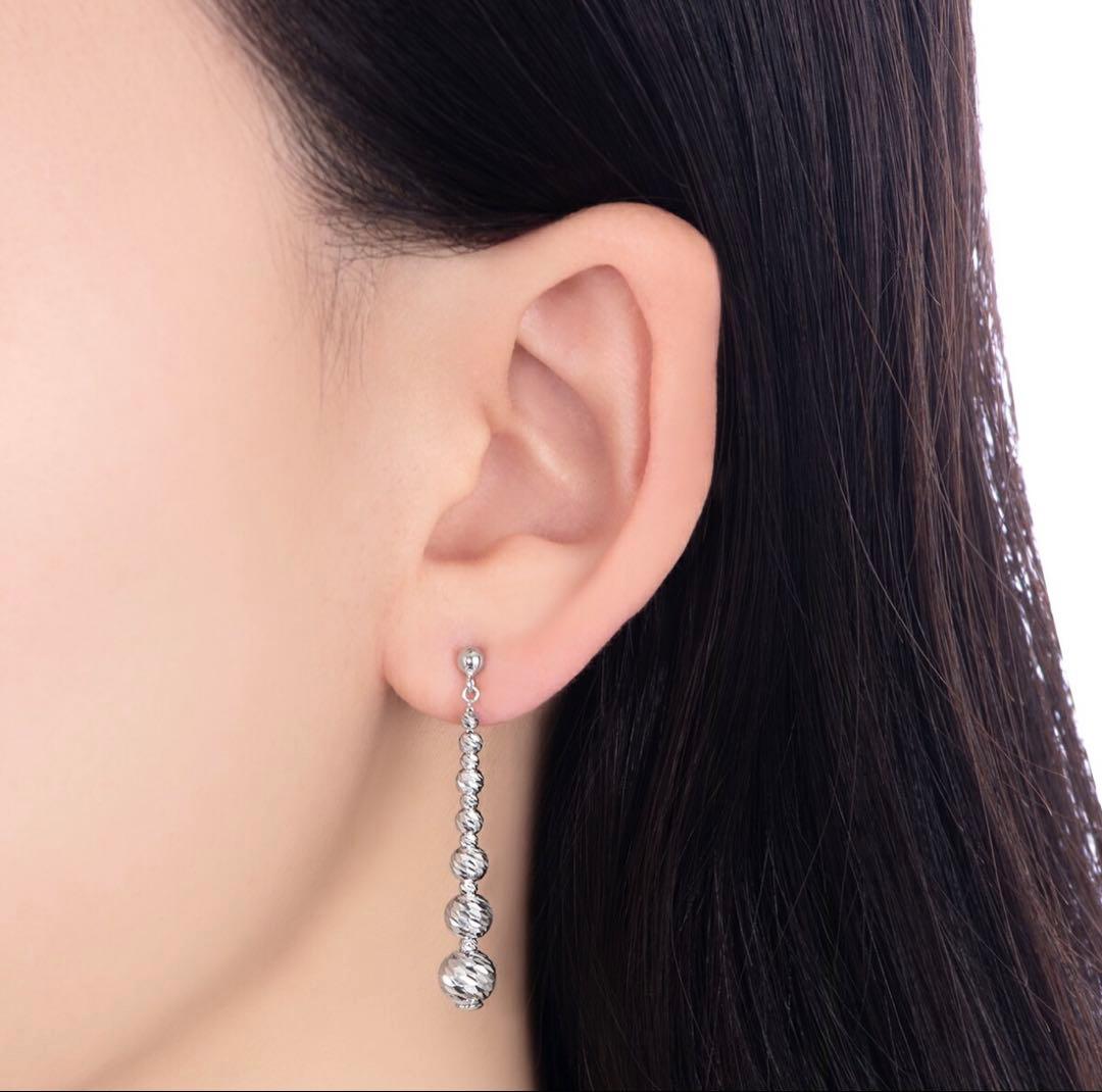 即決価格　ジュエリーツツミ　K18WGピアス　2.31g