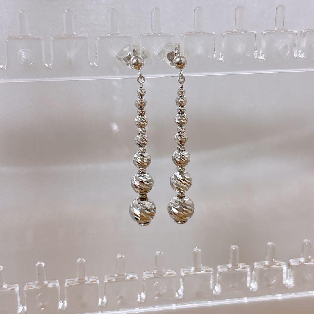 即決価格　ジュエリーツツミ　K18WGピアス　2.31g