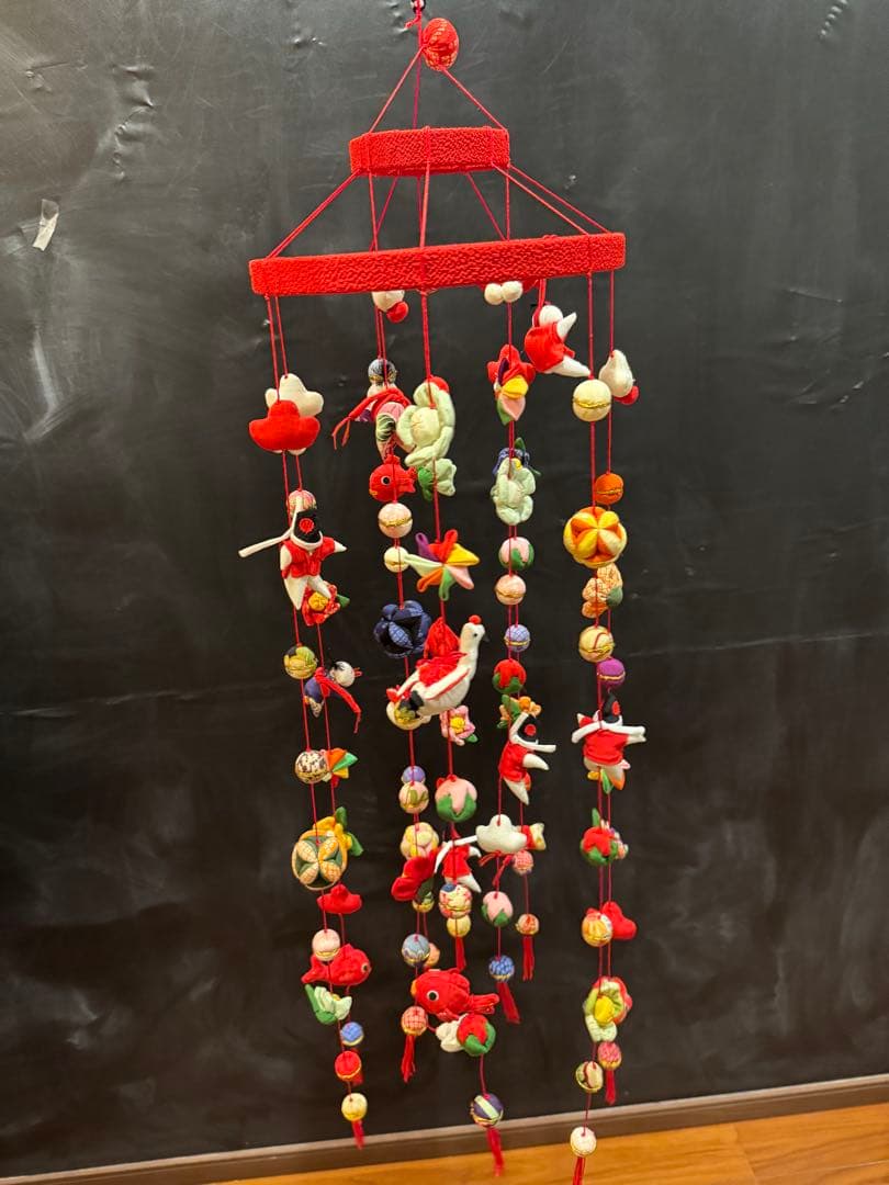 全長約85cm ちりめん細工 つるしヒナ つりビナ