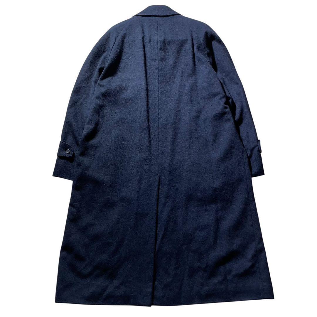 極美品 カシミヤ100% チェスターコート ロング 着丈115cm 紺 ネイビー