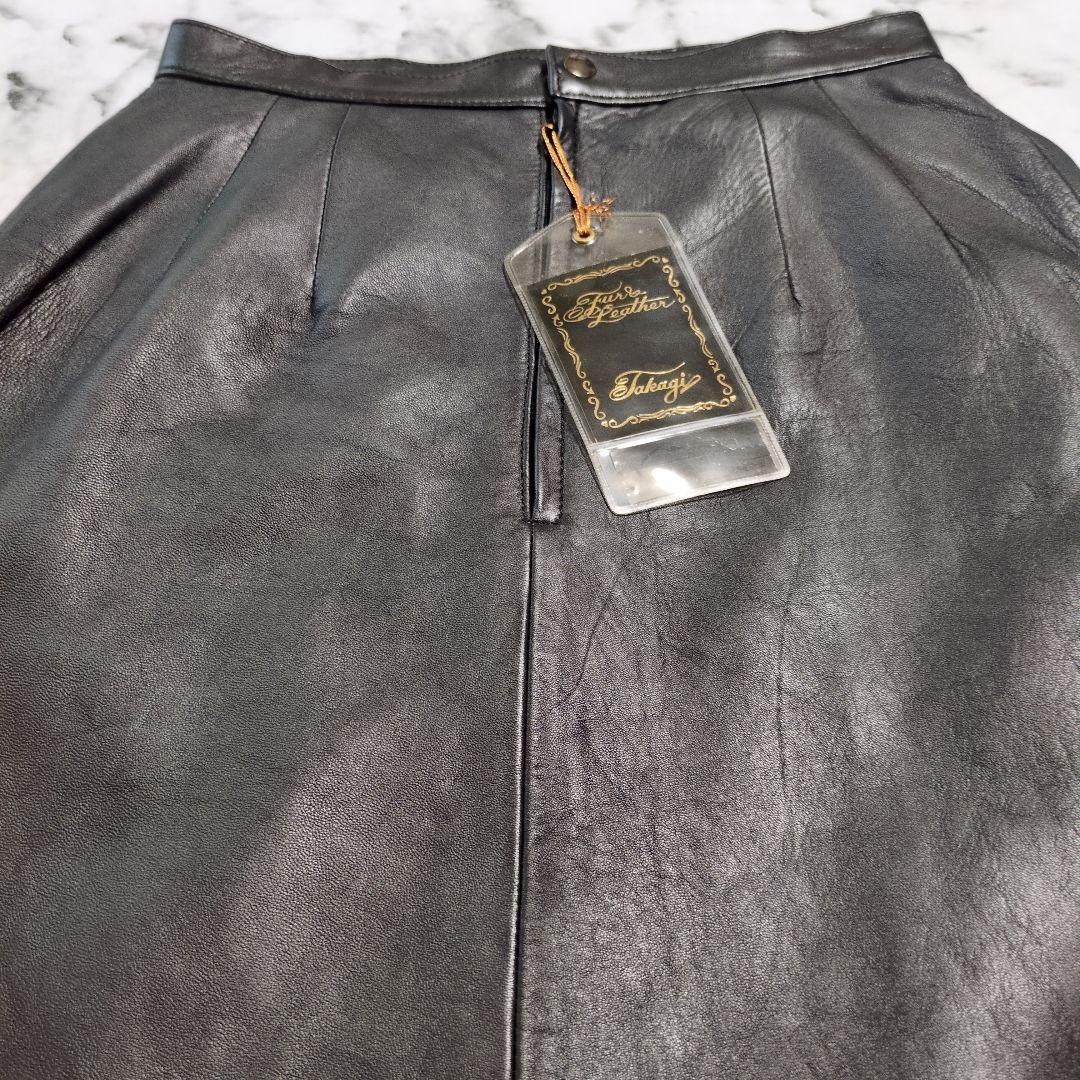 【新品タグ付】ラム レザー タイトスカート 黒 サイズ 9