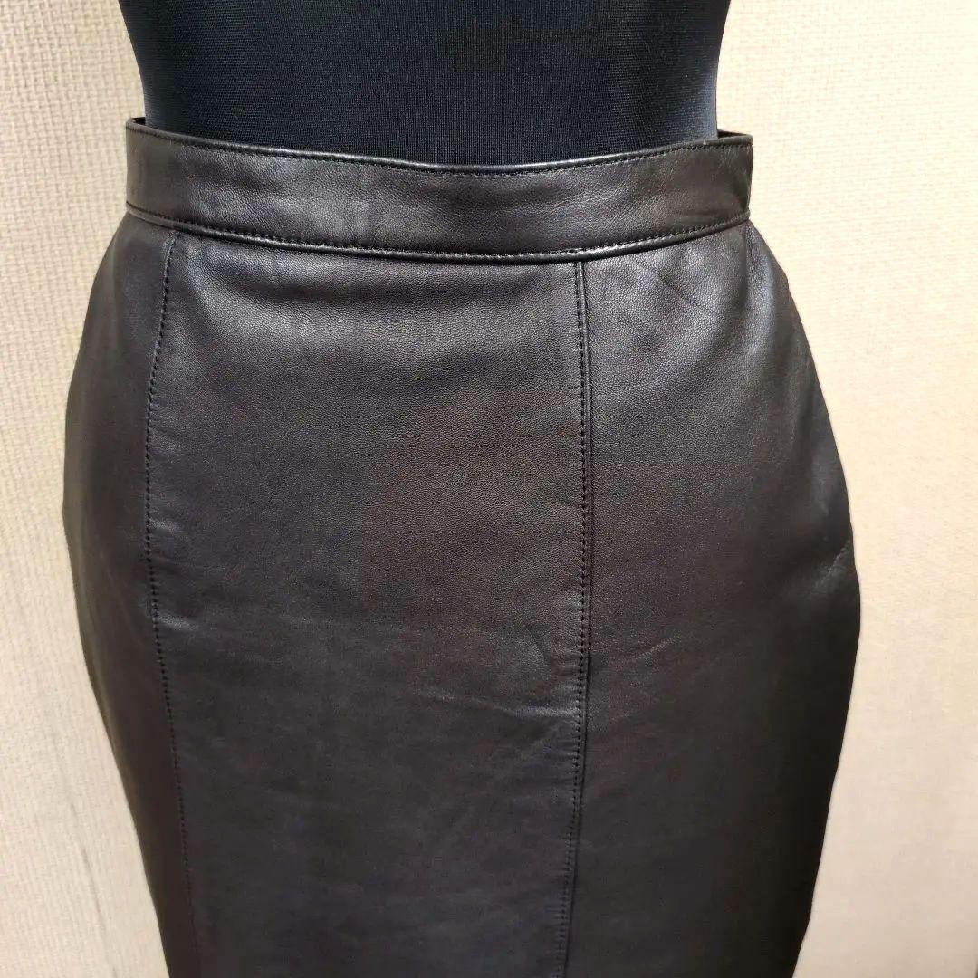 【新品タグ付】ラム レザー タイトスカート 黒 サイズ 9