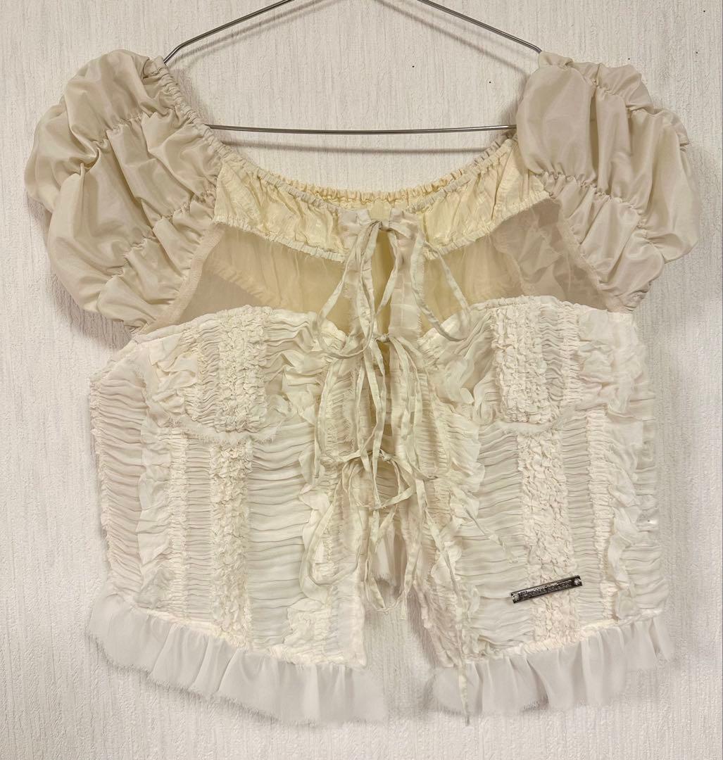 トップス PRANK PROJECT Shirring Puff Sleeve Top