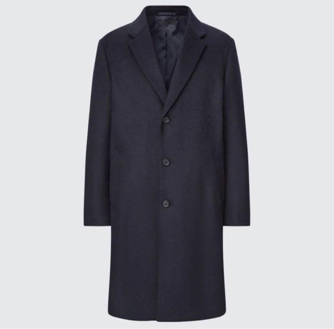 ウールカシミヤチェスターコート　ブラック