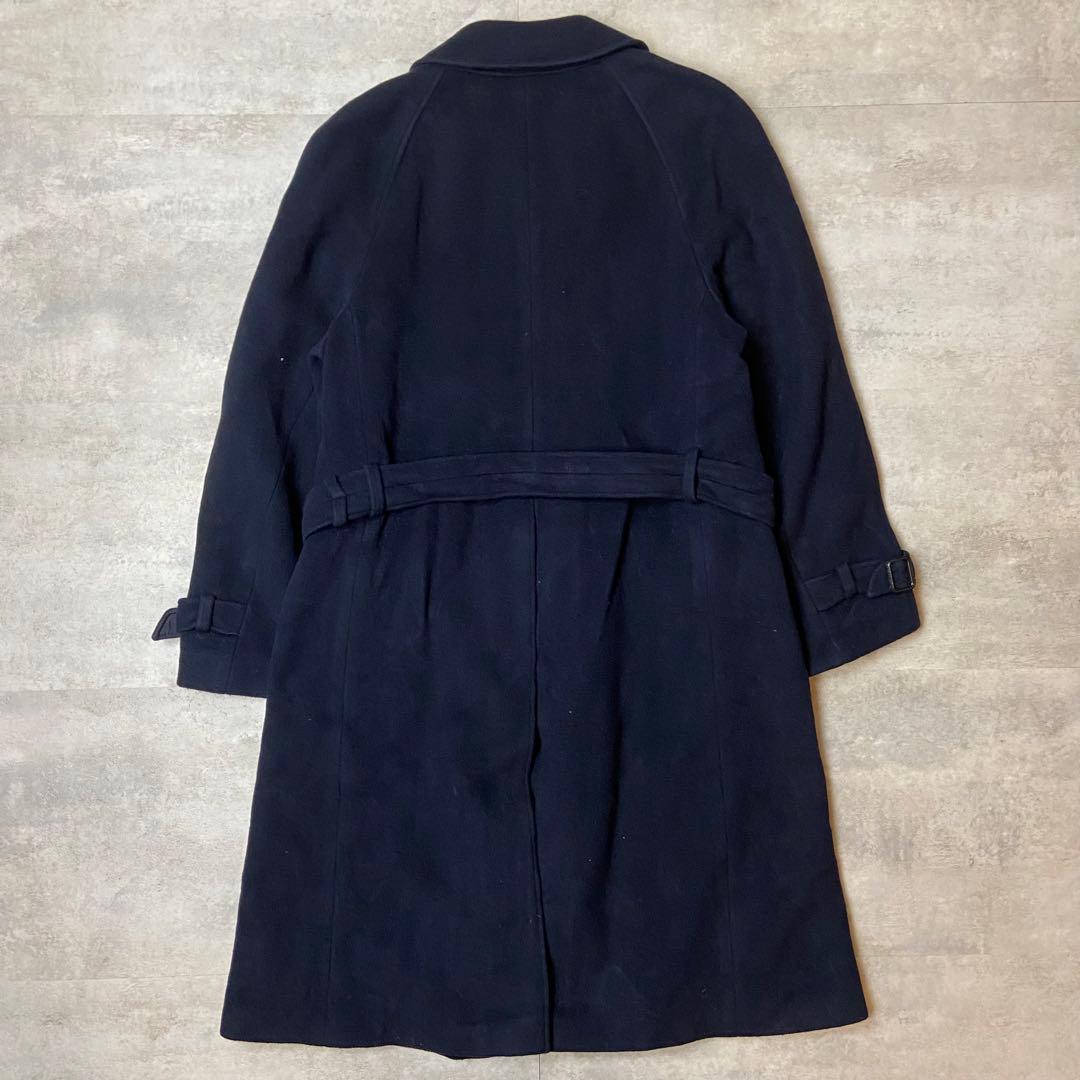70s イタリア製 カシミヤ混 ロング ステンカラーコート ベルト付き
