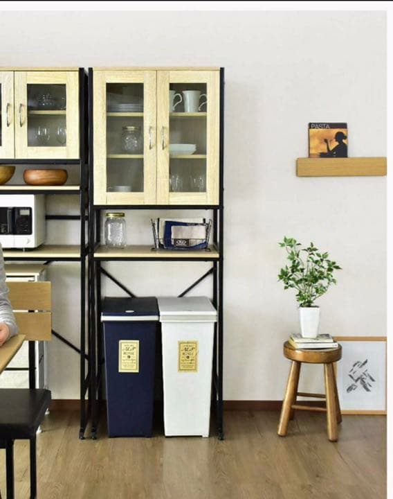 北海道、東北、沖縄は別途送料未使用 幅60㎝  上段収納付オープンラックオーク