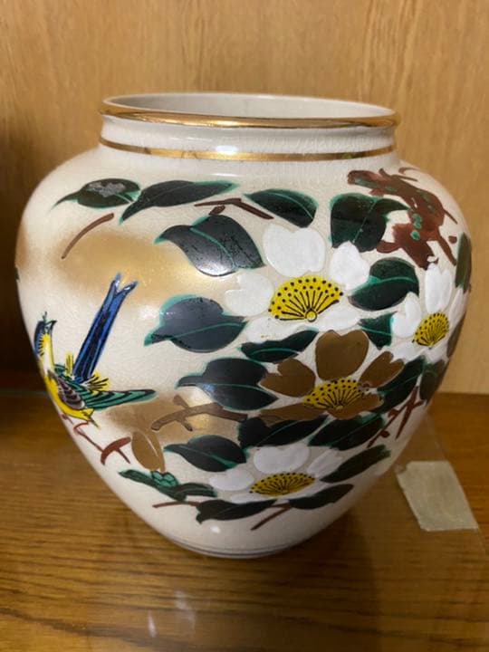 花瓶 色絵 置物
