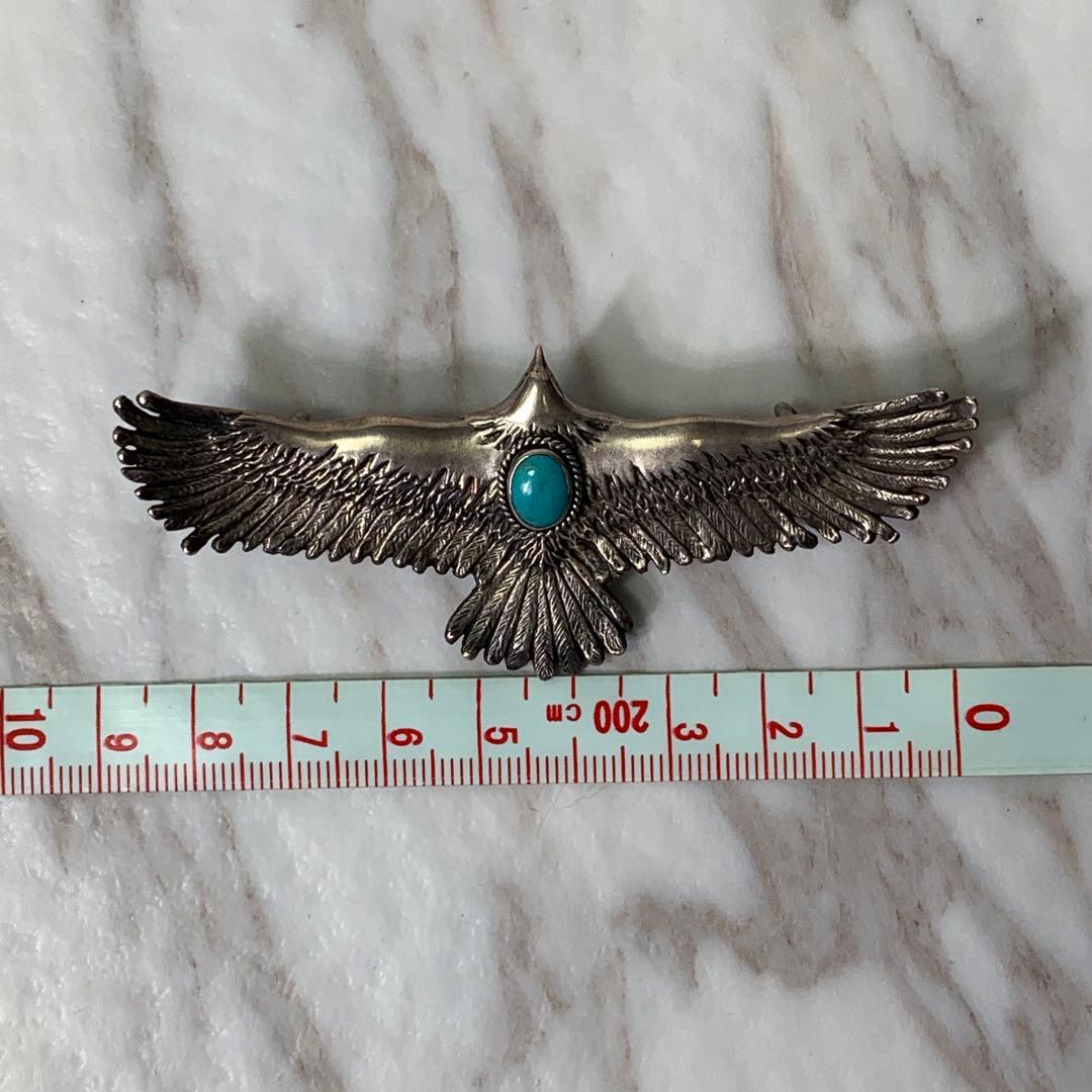 美品 SAAD イーグル ターコイズ ペンダントトップ シルバー925 刻印