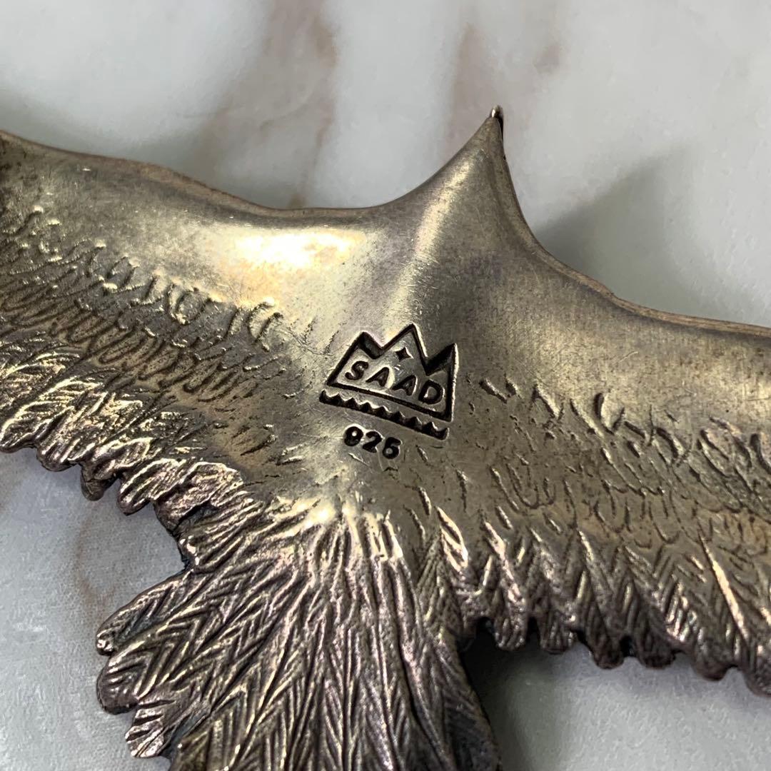 美品 SAAD イーグル ターコイズ ペンダントトップ シルバー925 刻印