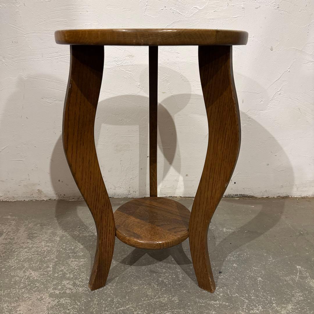 ヴィンテージ　木製サイドテーブル　ラウンド