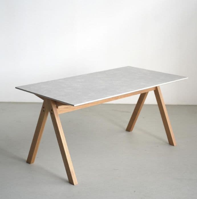 ダイニングテーブル 180cm幅 モルタル風天板 美品