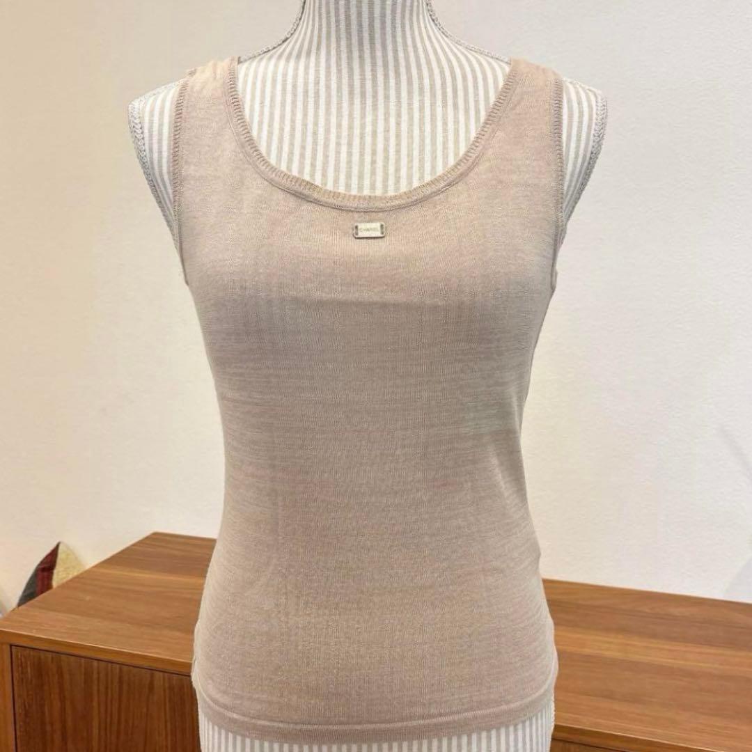CHANEL シャネル vintage ロゴ ノースリーブ タンクトップ