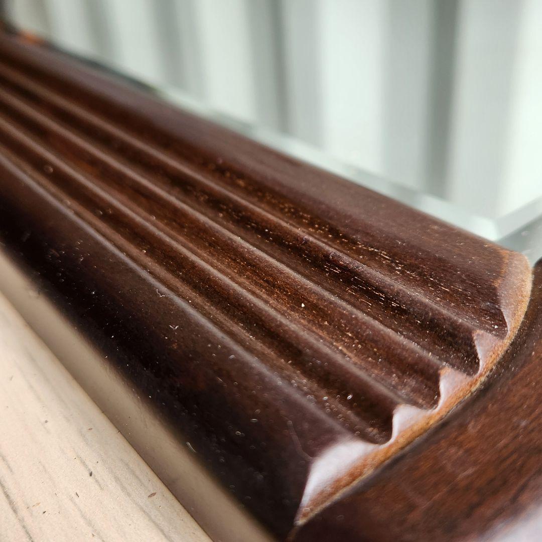 美品 ヴィンテージ　木製　ウォールミラー 壁掛け鏡 天然木 鏡　姿見