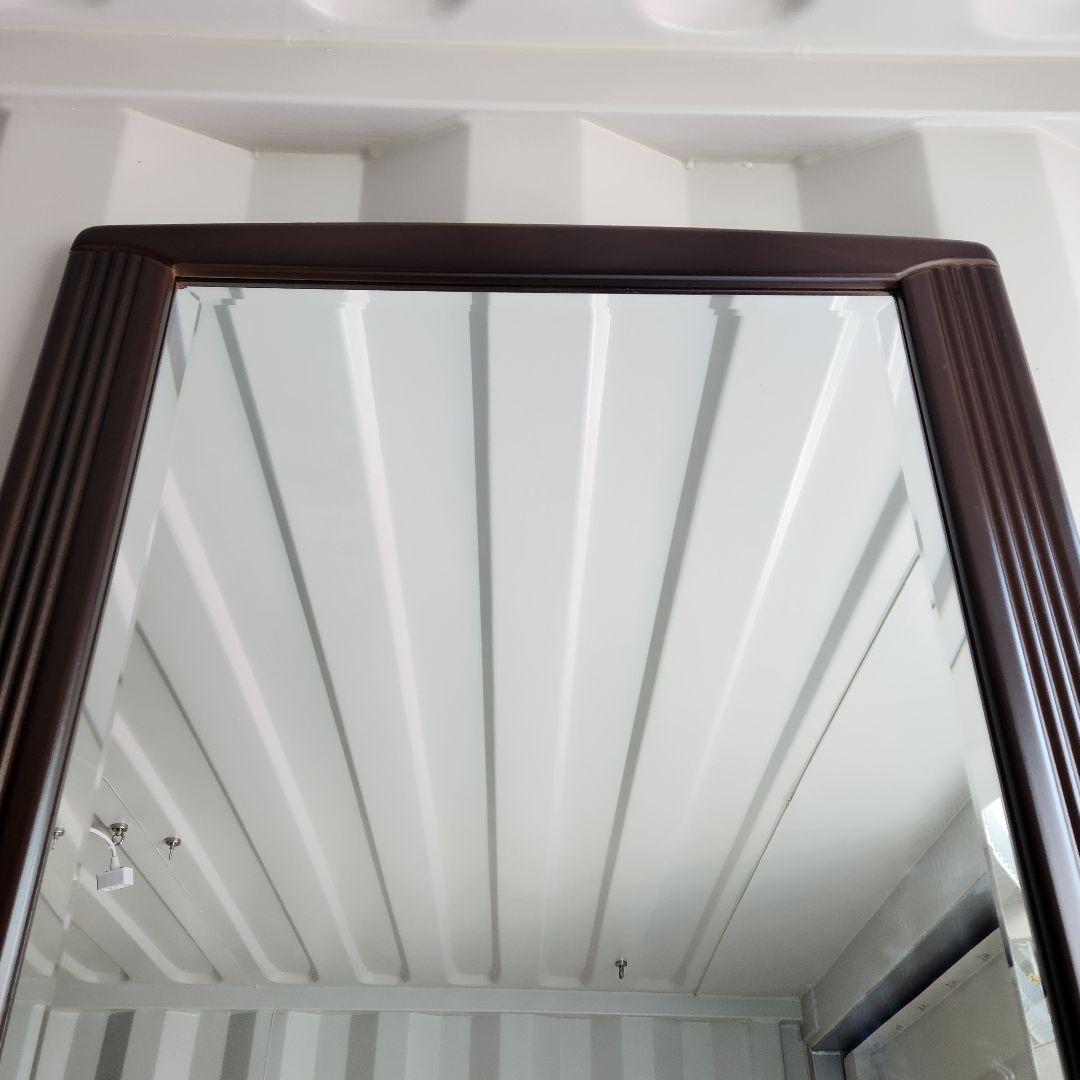 美品 ヴィンテージ　木製　ウォールミラー 壁掛け鏡 天然木 鏡　姿見