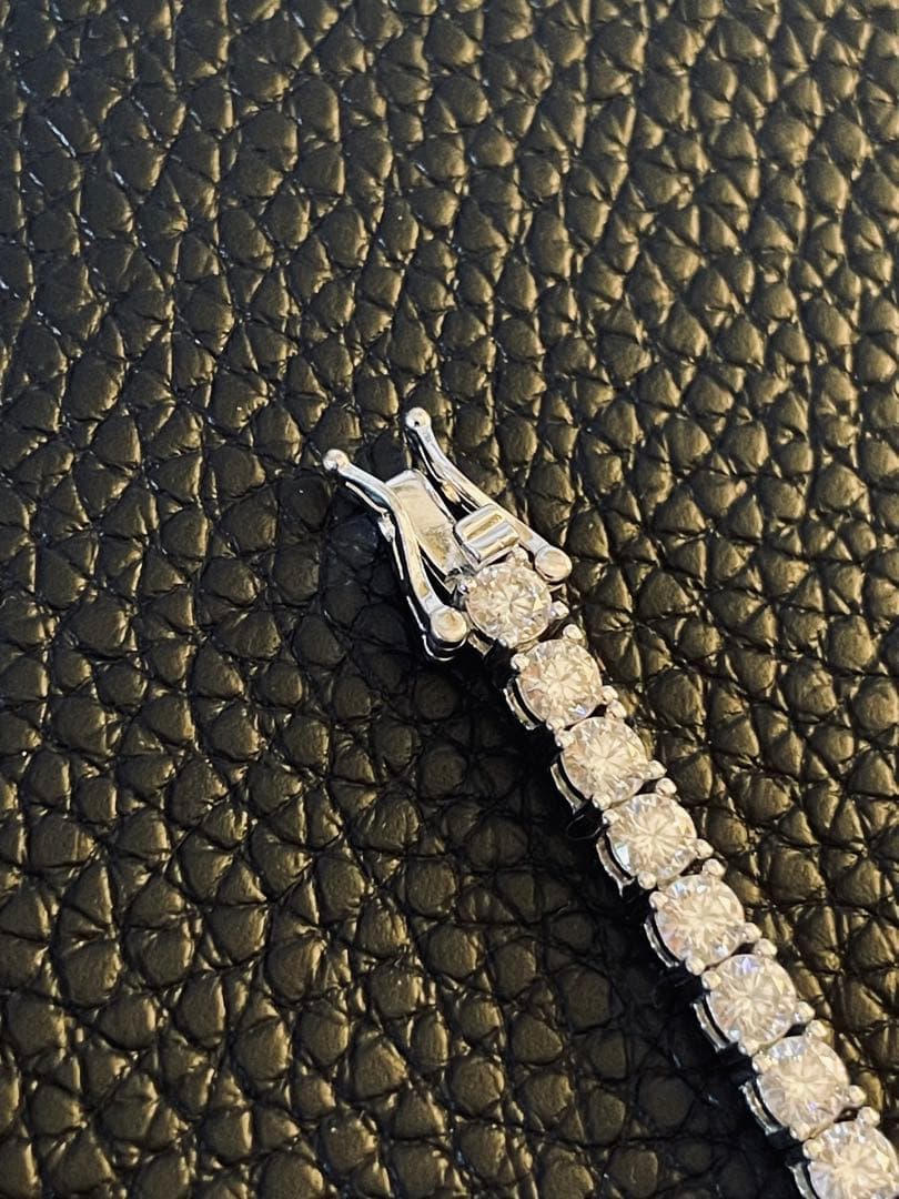 【高品質】モアサナイト テニスブレスレット 4mm VVS1 鑑定書 18cm