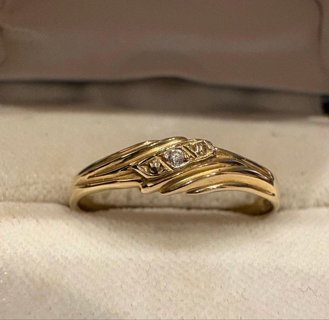 国産.k18 天然ダイヤモンド.指輪.16号.ゴールド.金 .リング