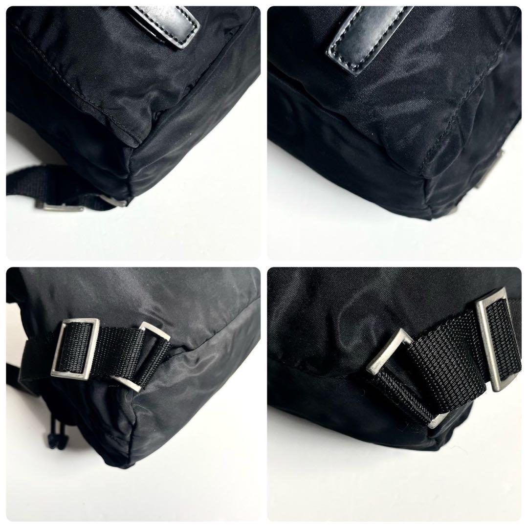 【極美品✨】プラダ ギャランティ付き リュック ナイロン レザー 三角ロゴ