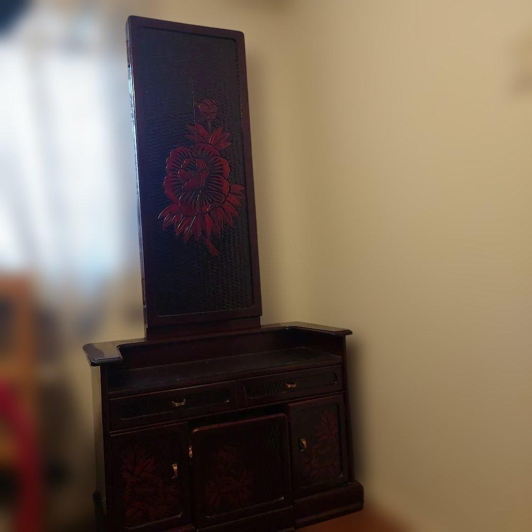 【福岡市南区お引き取り限定】鎌倉彫　三面鏡