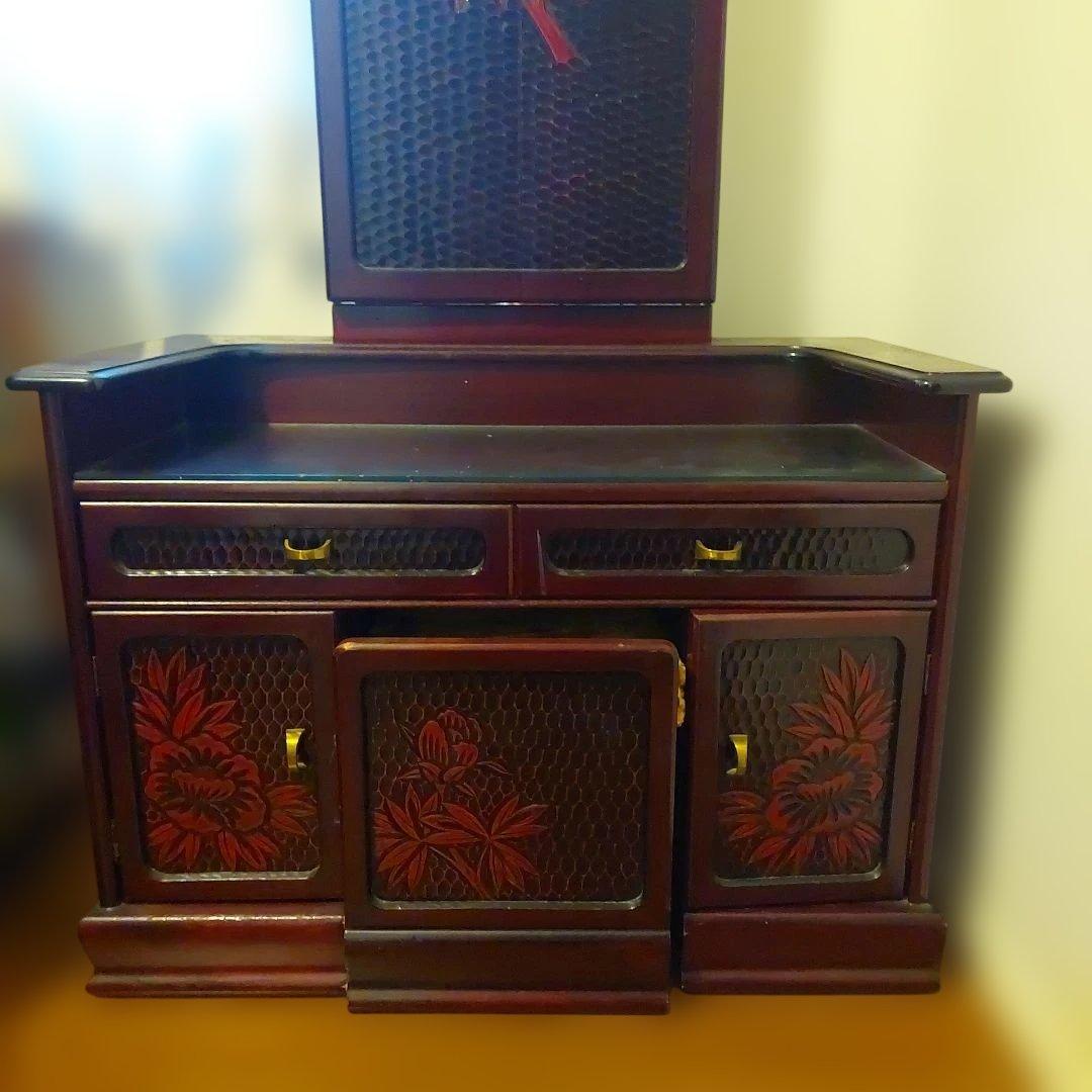 【福岡市南区お引き取り限定】鎌倉彫　三面鏡