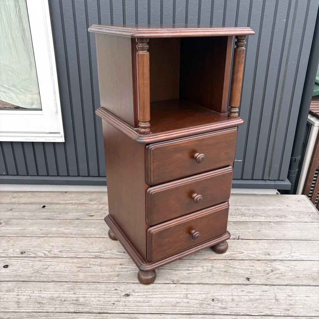 昭和レトロ 光家具 電話台 コールキャビネット 飾り棚 サイドチェスト 木製