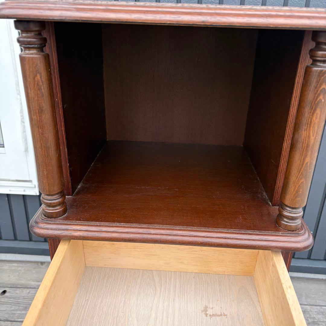 昭和レトロ 光家具 電話台 コールキャビネット 飾り棚 サイドチェスト 木製