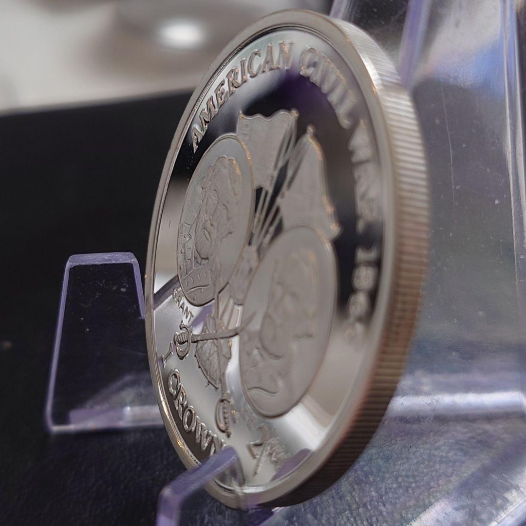 1999年 マン島銀貨 1クラウン アメリカ南北戦争記念銀貨 SV925 大型