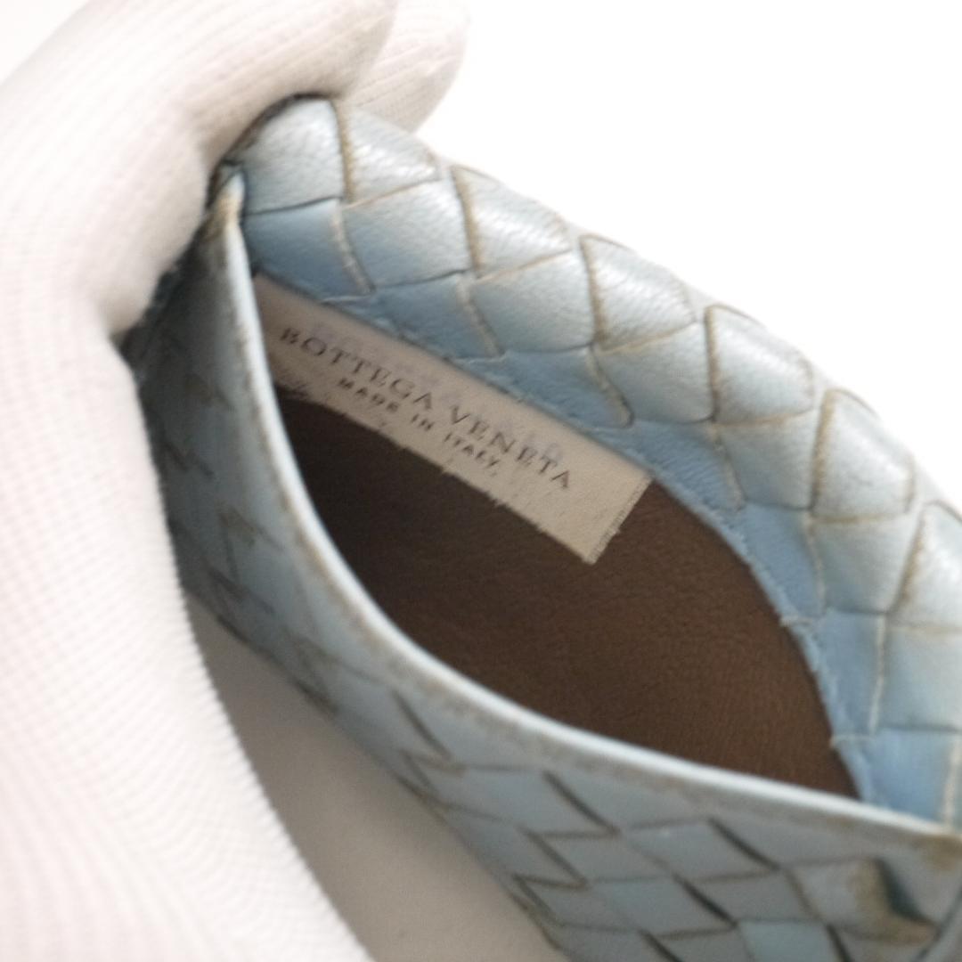 ボッテガヴェネタ　イントレチャート レザー　ケース　小銭入れ　スカイブルー