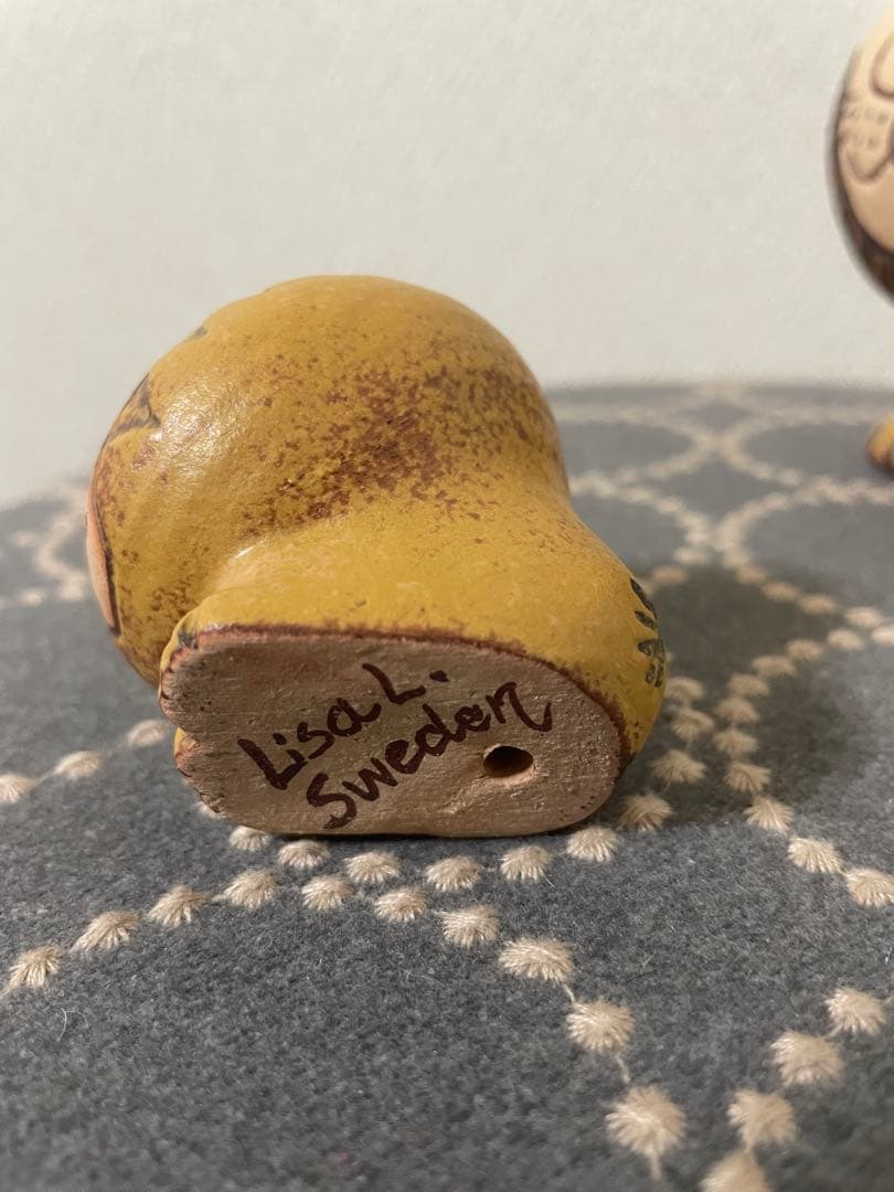 リサラーソン 置物 ライオン セミミディアム（中）&ミニ（小）　2点セット　陶器