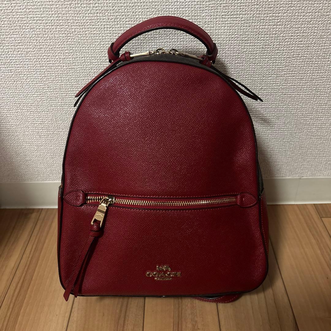 コーチ　COACH　リュック　バックパック　ブラウン／レッド