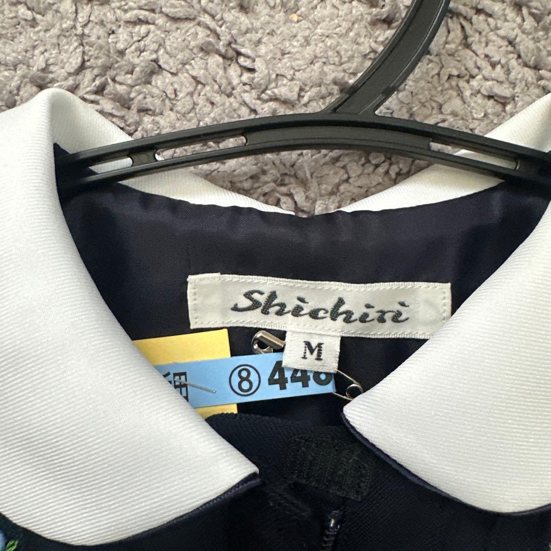 Shichiri ネイビー 半袖ワンピース M 七里