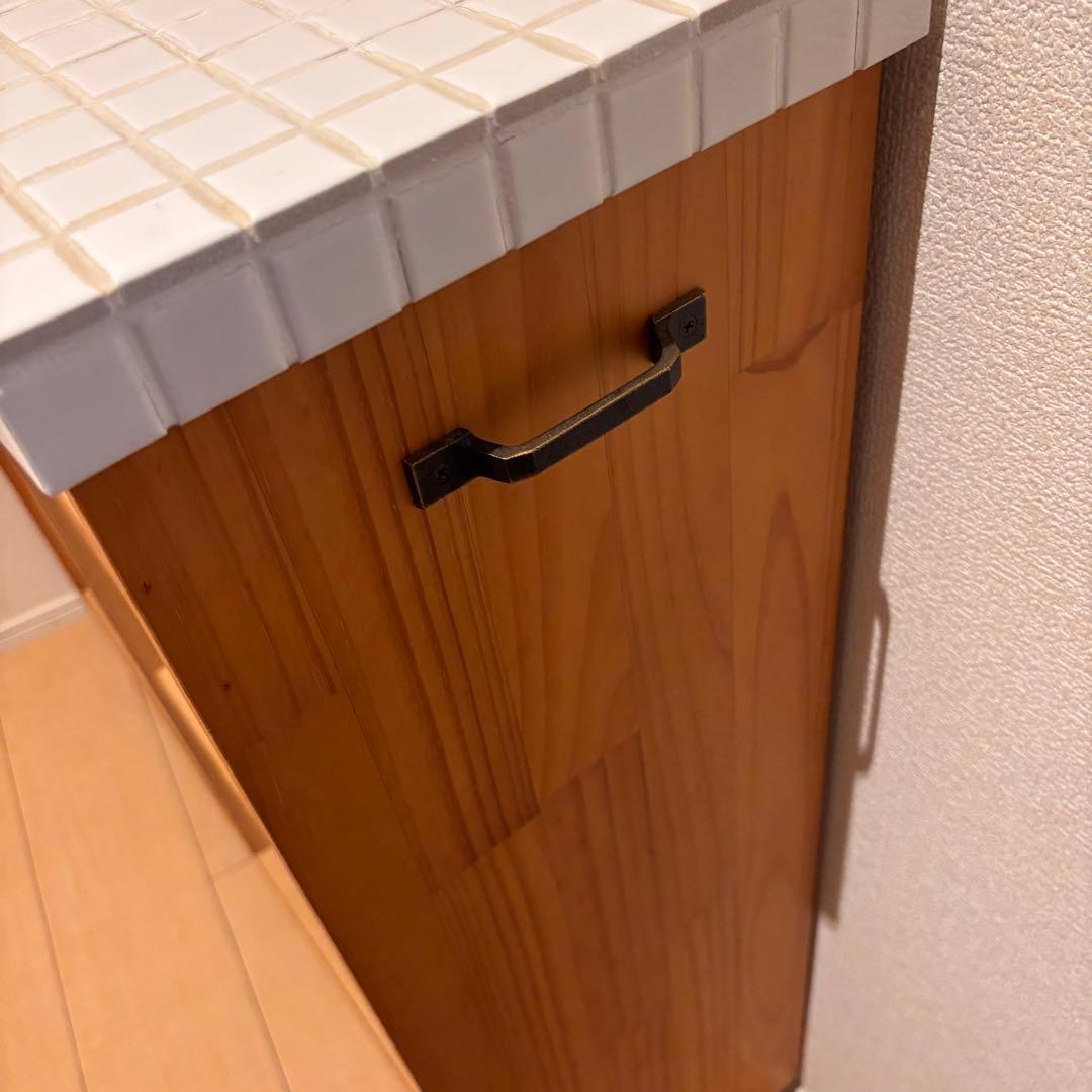 モモナチュラル シェルフ/ワゴン キャスター付き