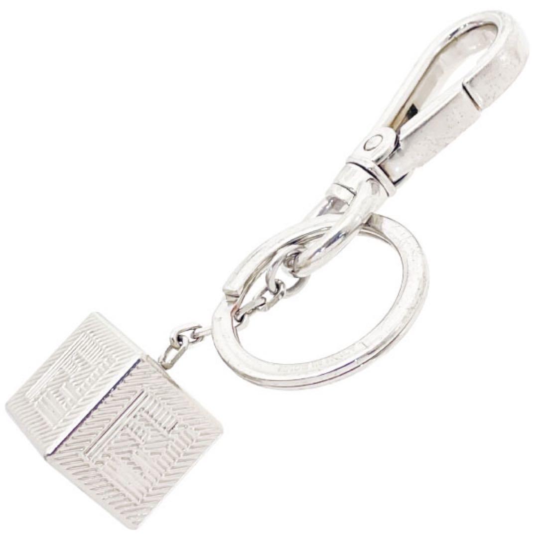 美品 フェンディ キーホルダー キューブ シルバー 箱付 16002