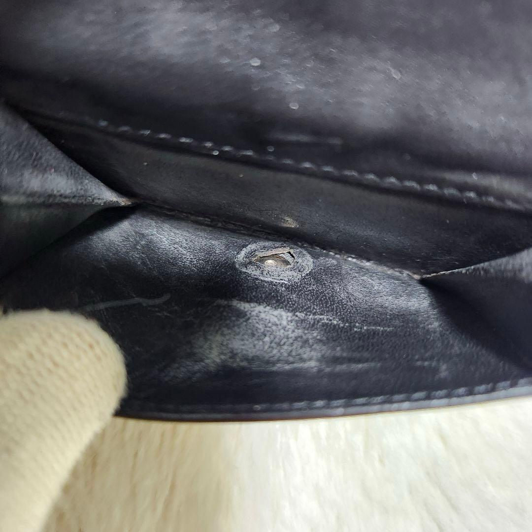 サンローラン　三つ折り　カサンドラ　ブラック　レザー　YSL シルバー金具