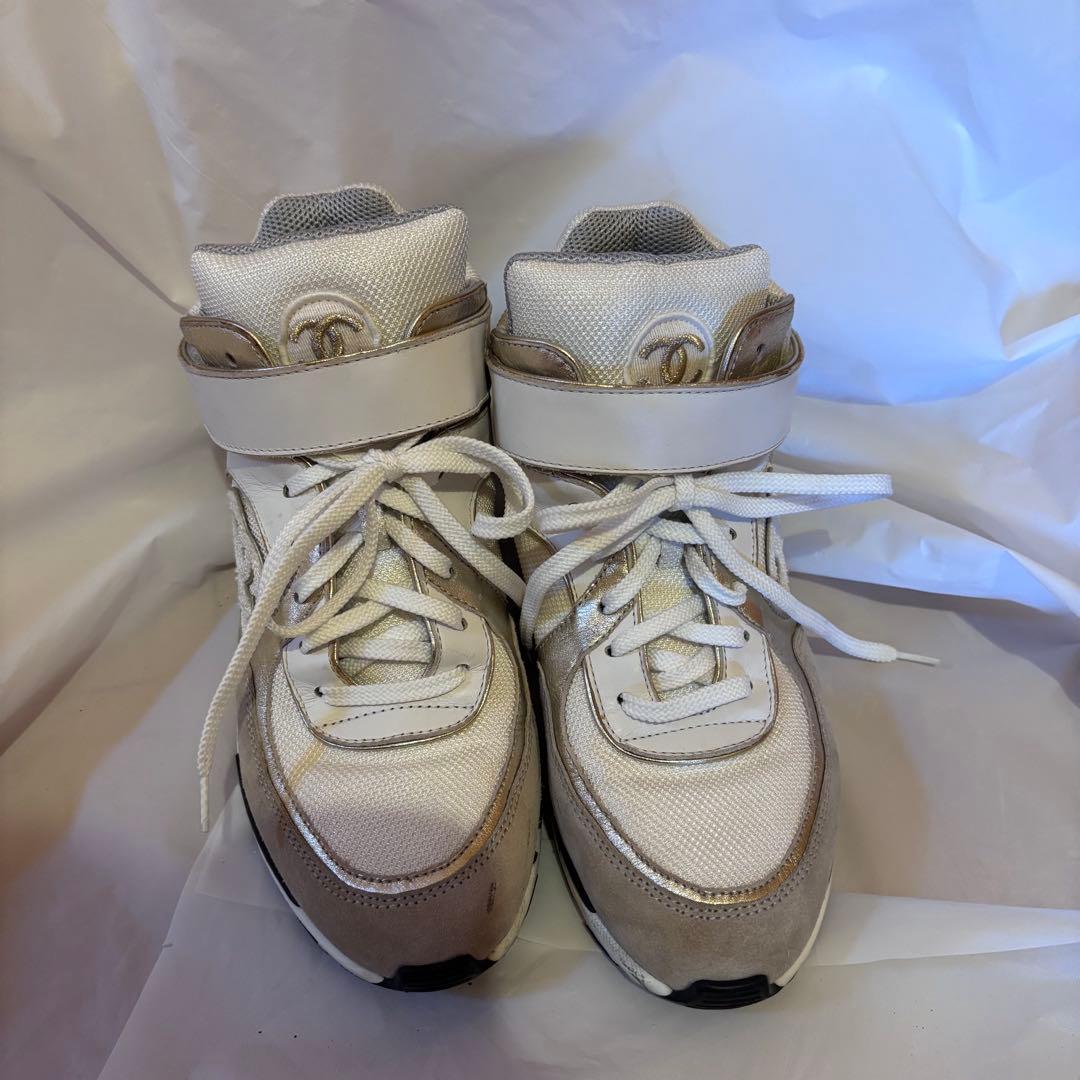 CHANELココマーク ハイカットスニーカー 24.5センチ