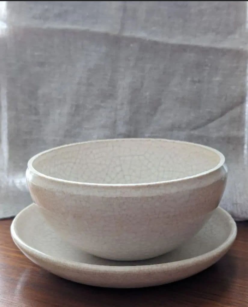 塚崎愛　貫入プレートとボウルをセットで