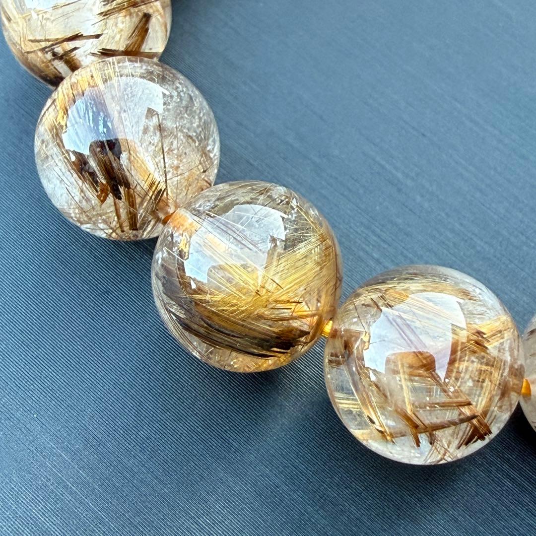 タイガータイチンルチルクォーツ 約11.5〜12.0mm A4801