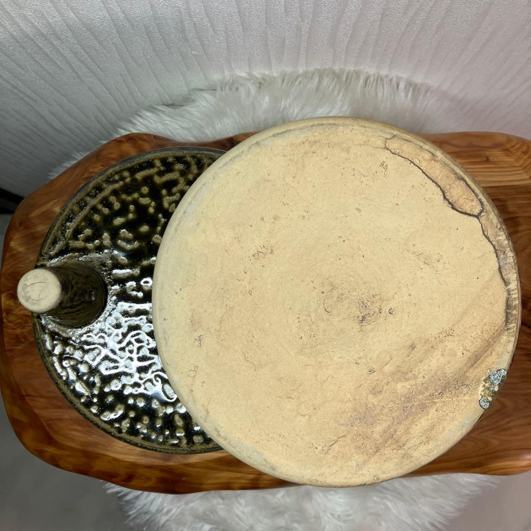 東洋社製　生け花用花瓶　2段　ヴィンテージ　オリーブ色　ミッドセンチュリー