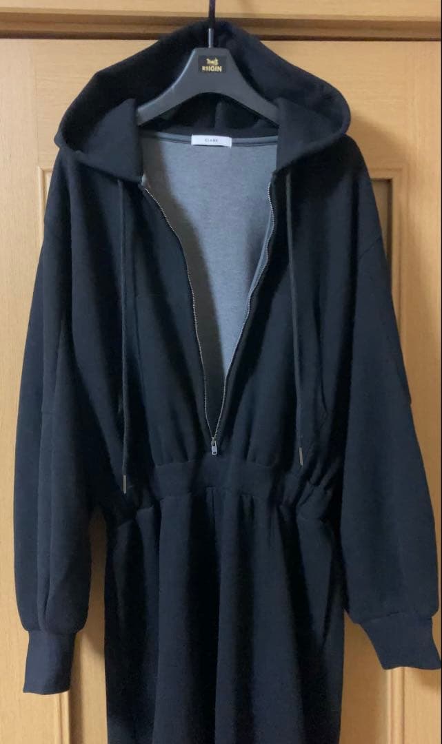 サロペット・オーバーオール・オールインワン CLANE HOODED SWEAT ALL IN ONE BLACK 01 S