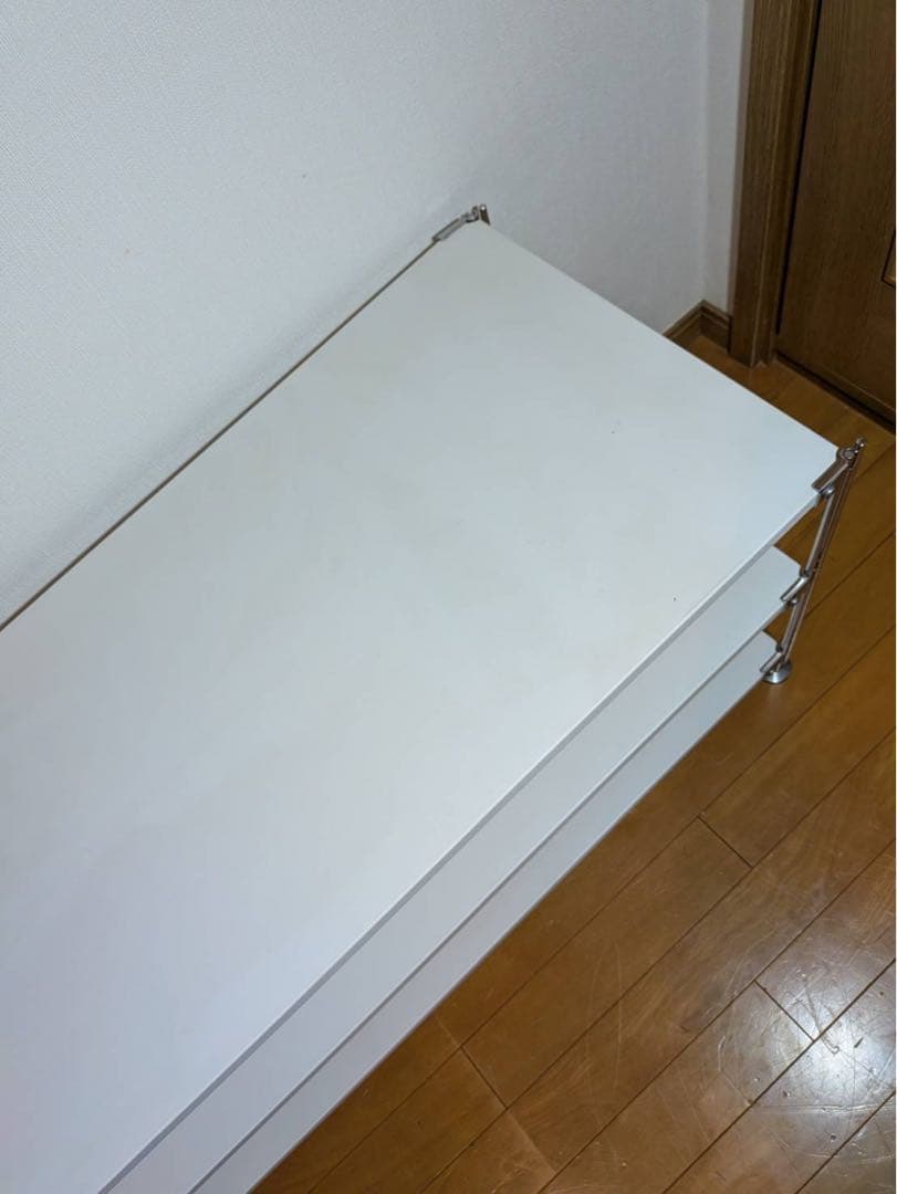 ■送料込■無印 ステンレスユニットシェルフ ホワイト ロータイプ テレビ台