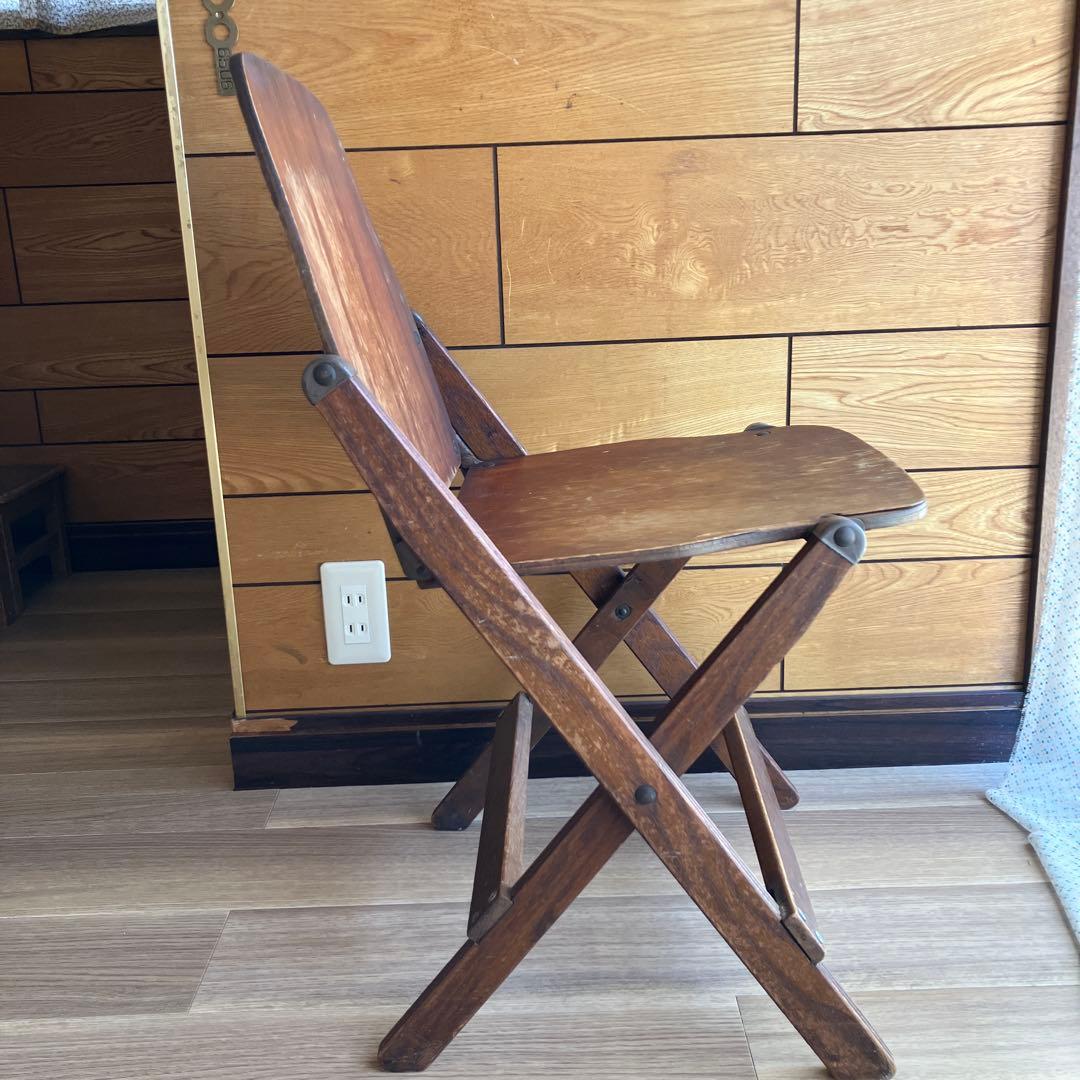 アンティーク　折り畳みたチェア　木製