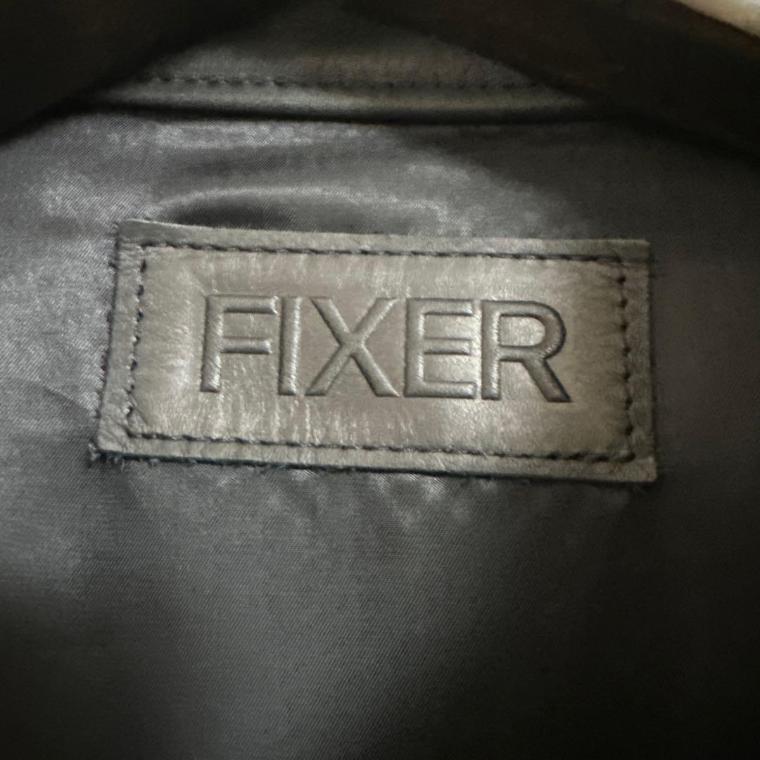 FIXER 黒レザーシングルライダースジャケット