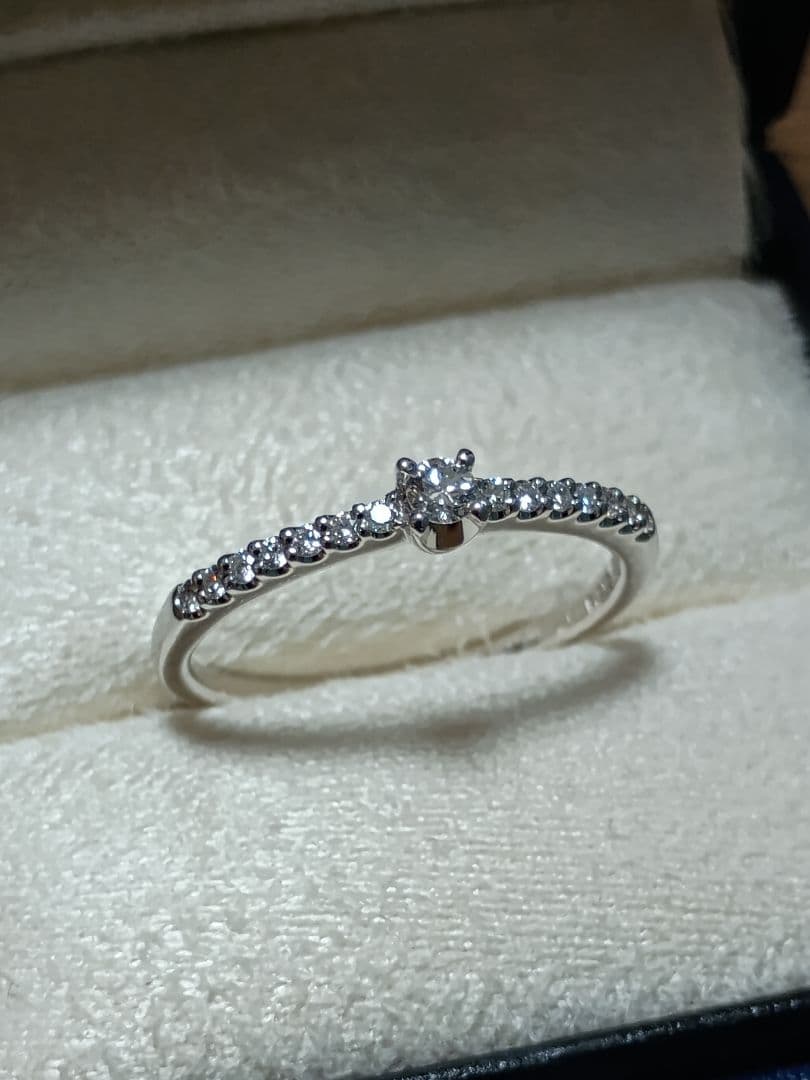 ヴァンドーム青山 Pt950 ダイヤモンド 一粒ダイヤ ハーフエタニティ リング