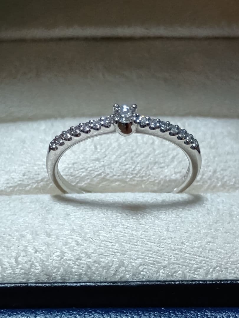 ヴァンドーム青山 Pt950 ダイヤモンド 一粒ダイヤ ハーフエタニティ リング