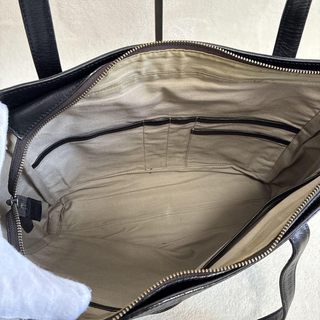 Dakota ダコタブラックレーベル　レザートートバッグ　肩掛け　A4 ブラック