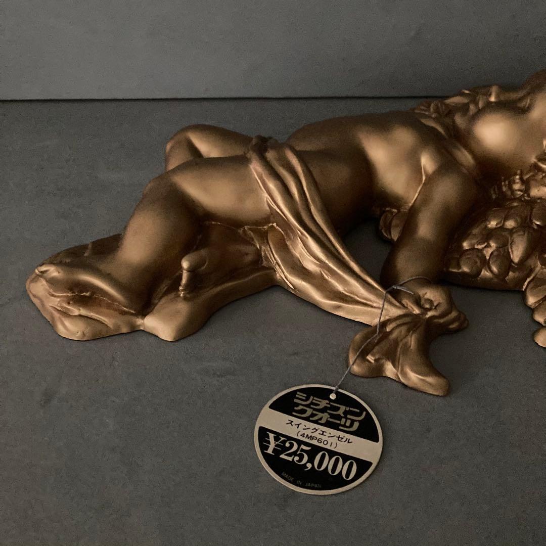 アンティーク CITIZEN 天使の掛時計 ゴールド