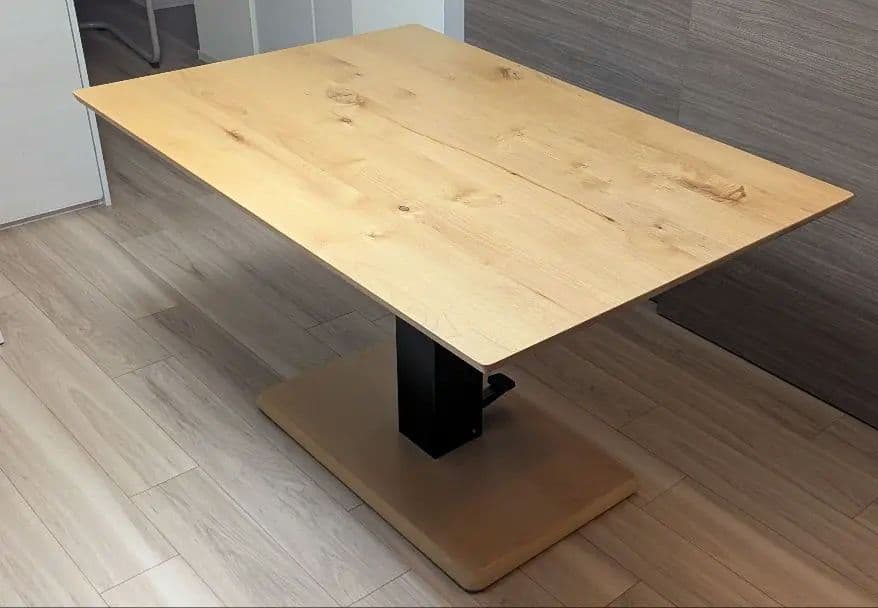 園田産業　昇降式ダイニングテーブル　天然木