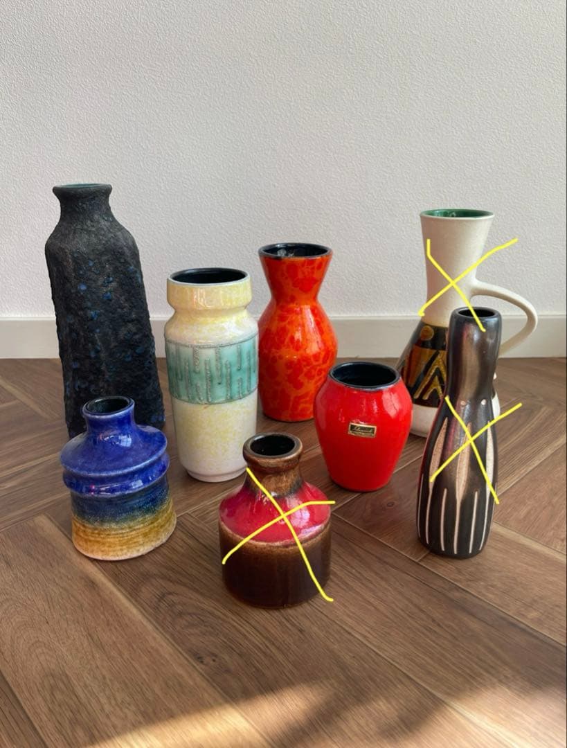 ヴィンテージフラワーベース　花瓶　西ドイツ　ファットラバ