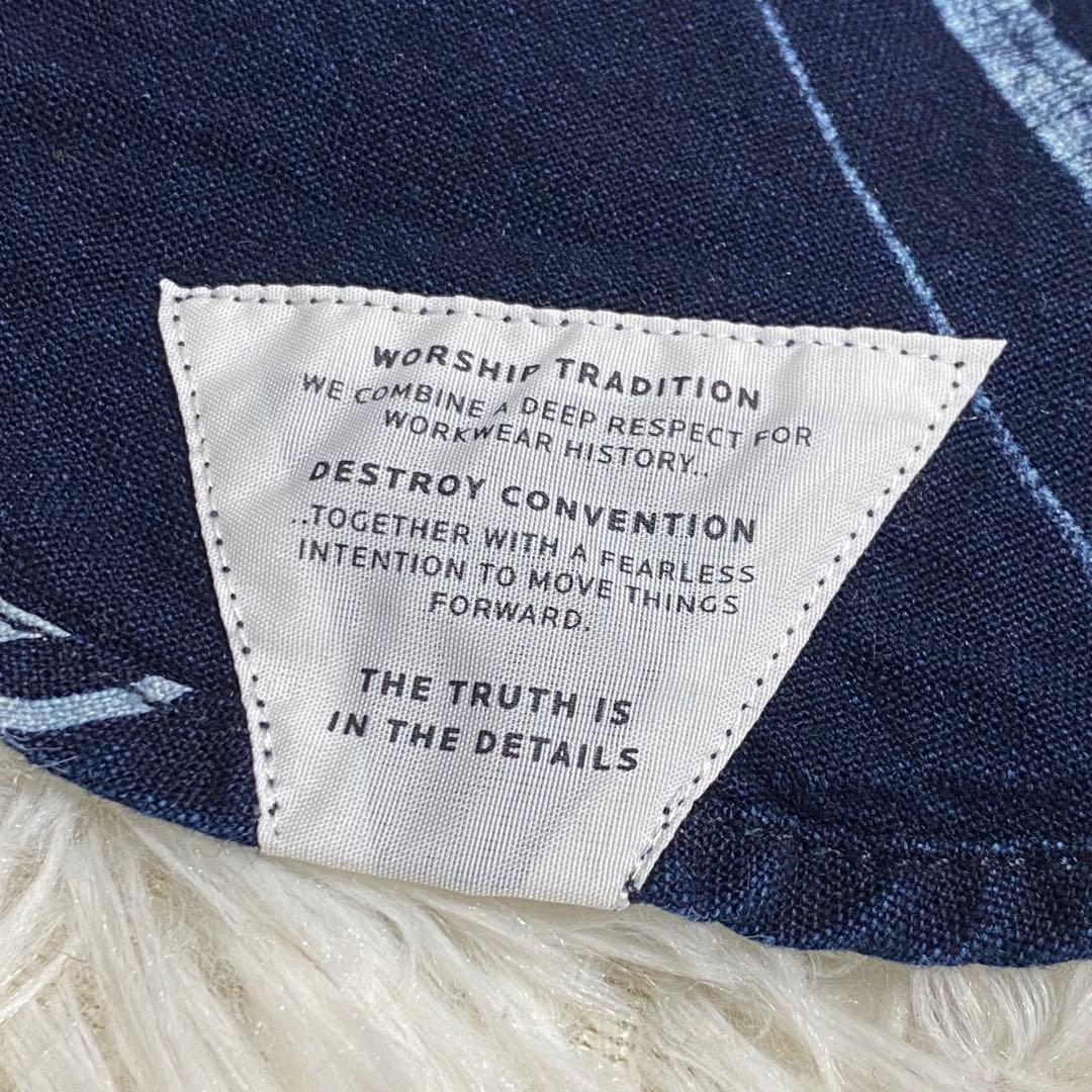 美品　デンハム　インディゴ　スカル　シャツ　長袖　L メンズ